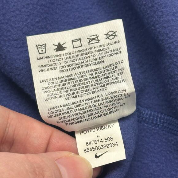 Nike Womens Purple L Dri-Fit Thumb‎ Hole Athletic Sporty Swoosh Hoodie Swoosh - Picture 10 of 11